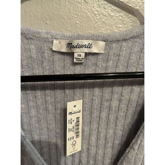 Madewell Women’s 1X Blue Cardigan Wool Alpaca Sweater - Picture 2 of 5